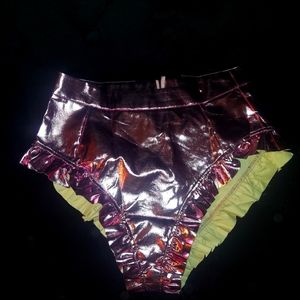 Instagram Metallic ruffle shorts